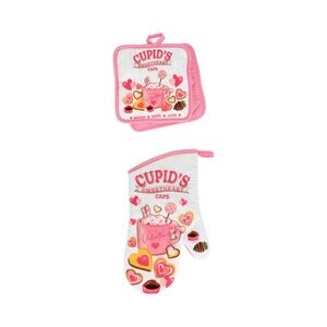 Cupid’s Sweetheart Valentine’s Day Oven Mitts and Pot Holders Set, 3-Piece
